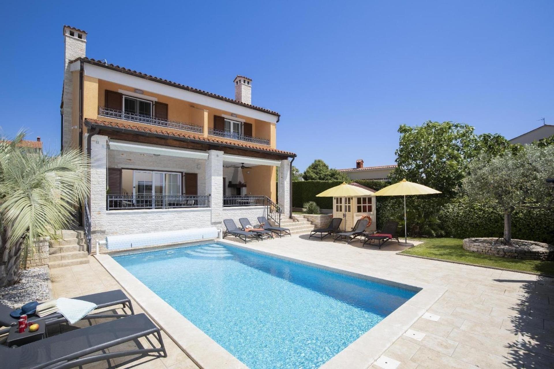 Ferienhaus In Pomer Mit Privatem Beheizten Pool Und Meerblick Luaran gambar