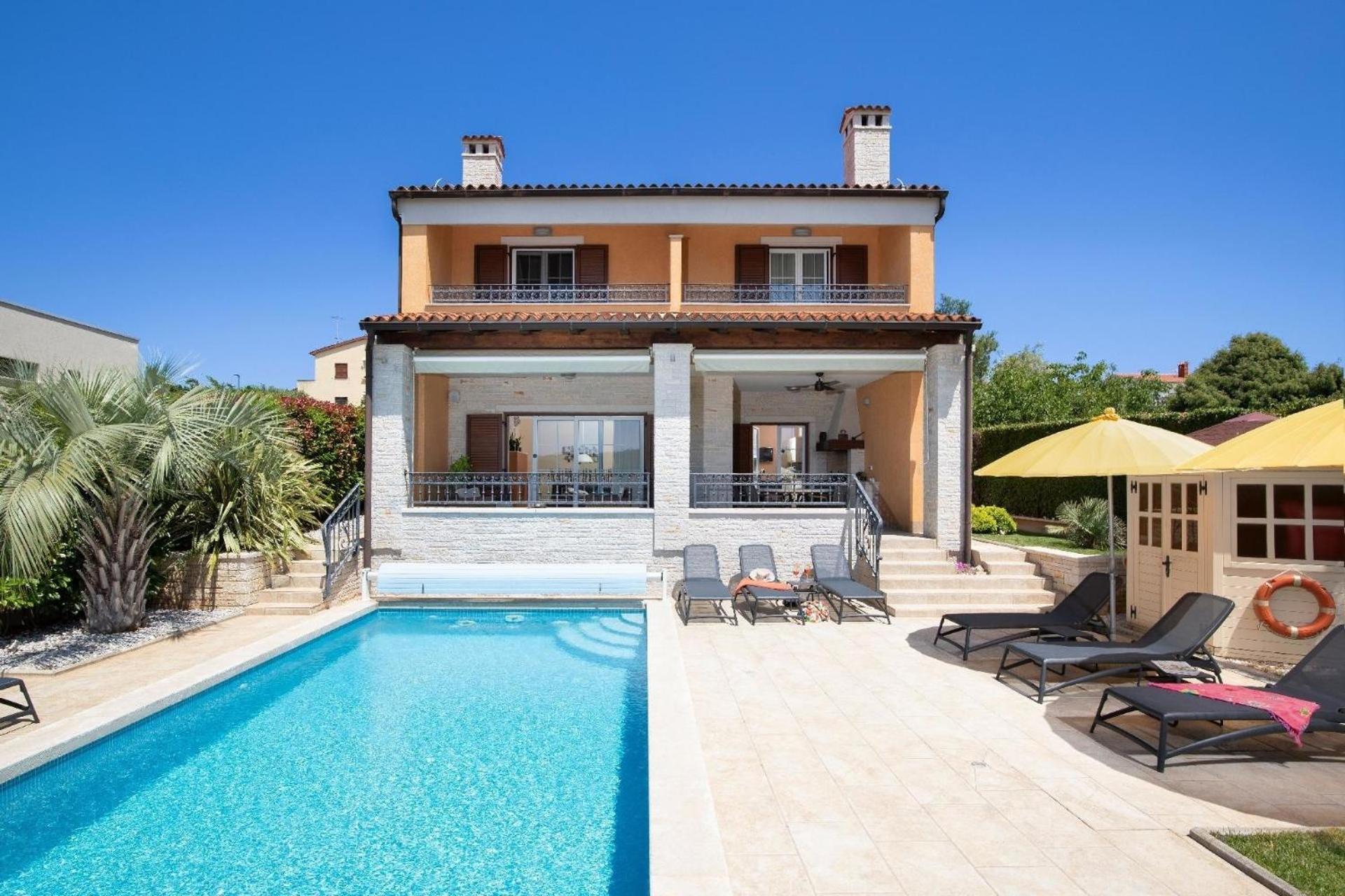 Ferienhaus In Pomer Mit Privatem Beheizten Pool Und Meerblick Luaran gambar